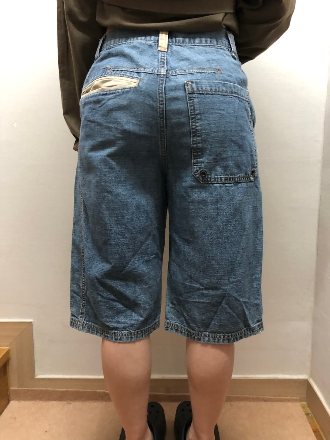 빈티지 데님 버뮤다 팬츠 상품이미지2