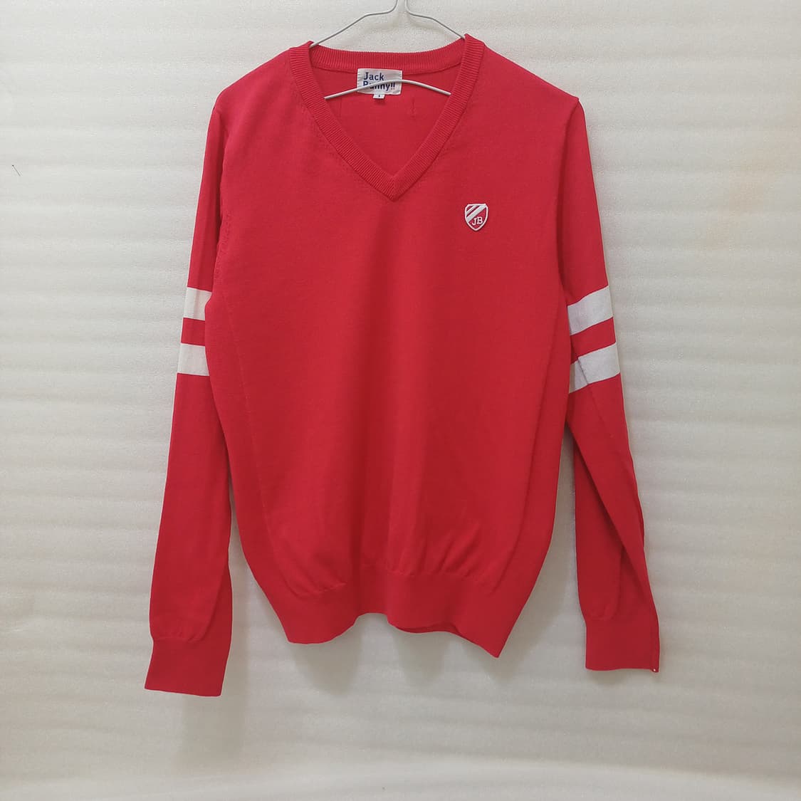 잭바니 골프 봄 가을 브이넥 니트 여성 M 레드 사랑봉봉 상품이미지1