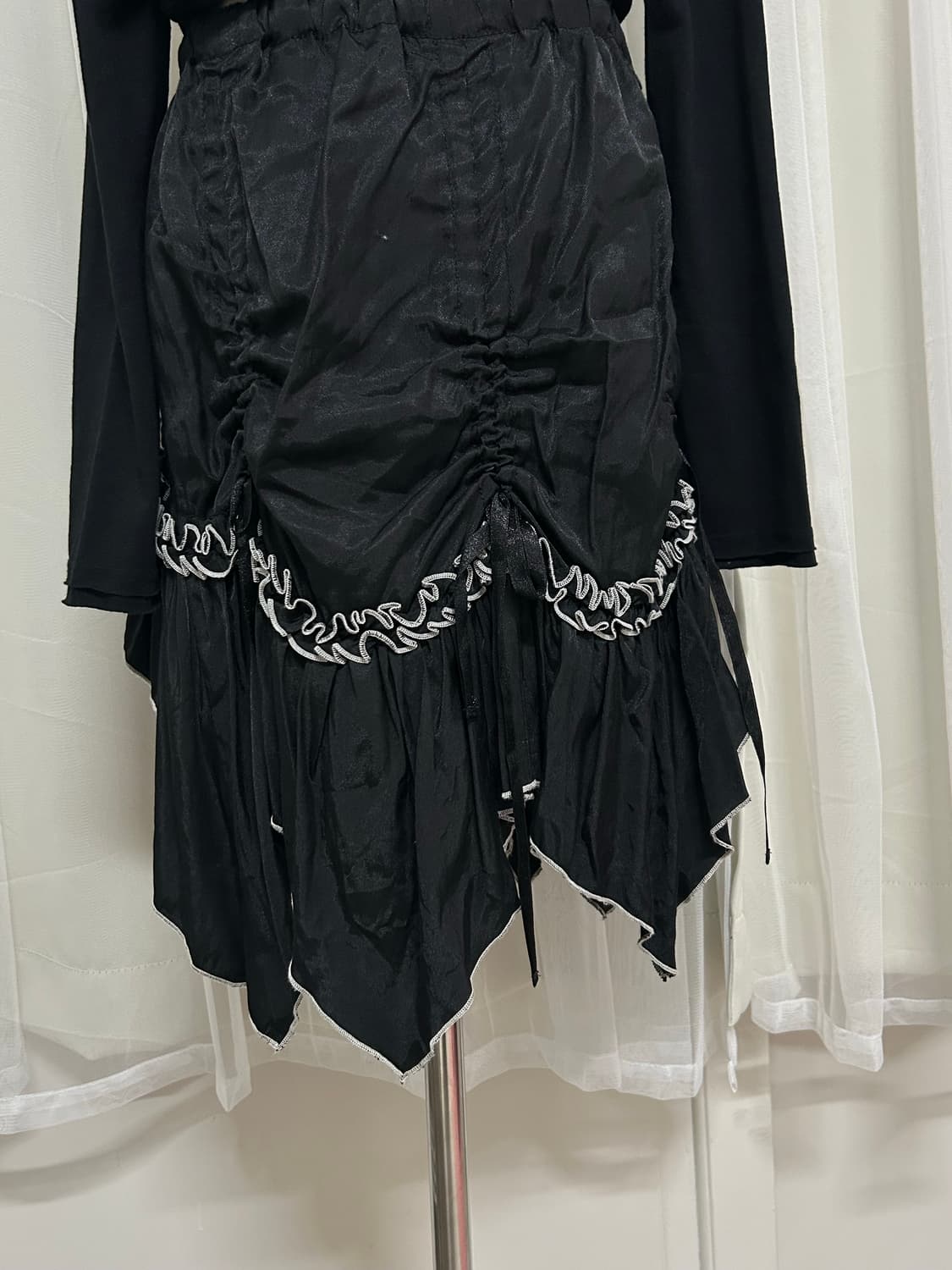 Algonquins 셔링 디테일 펑크 언발스커트 스컬패턴 고딕 고스 상품이미지4