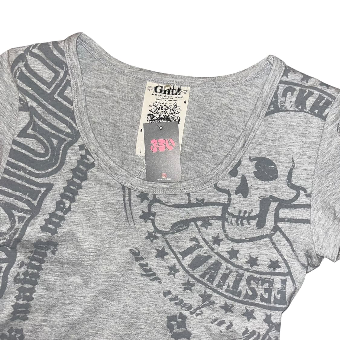 Glitz 글리츠 해골 자수 프린팅 반팔티 y2k펑크갸루 상품이미지3
