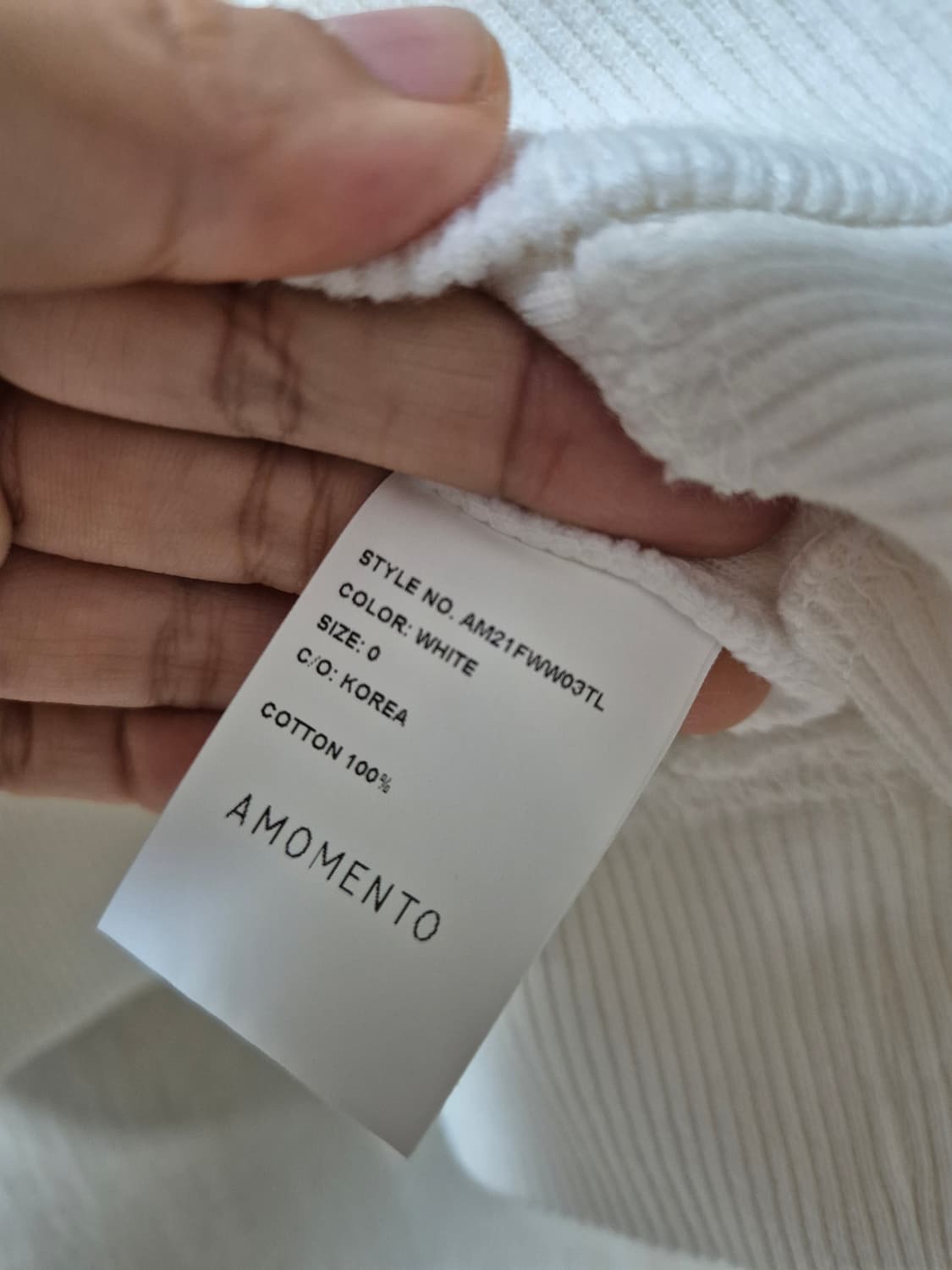 아모멘토 크롭 맨투맨 화이트 0 사이즈 상품이미지5