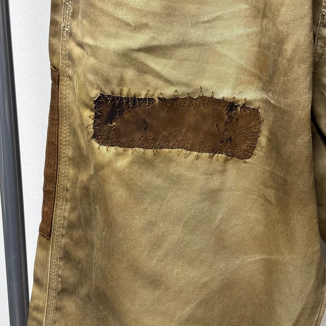 M) 이사무 카타야마 백래쉬 레더 패치 워크 팬츠 상품이미지3