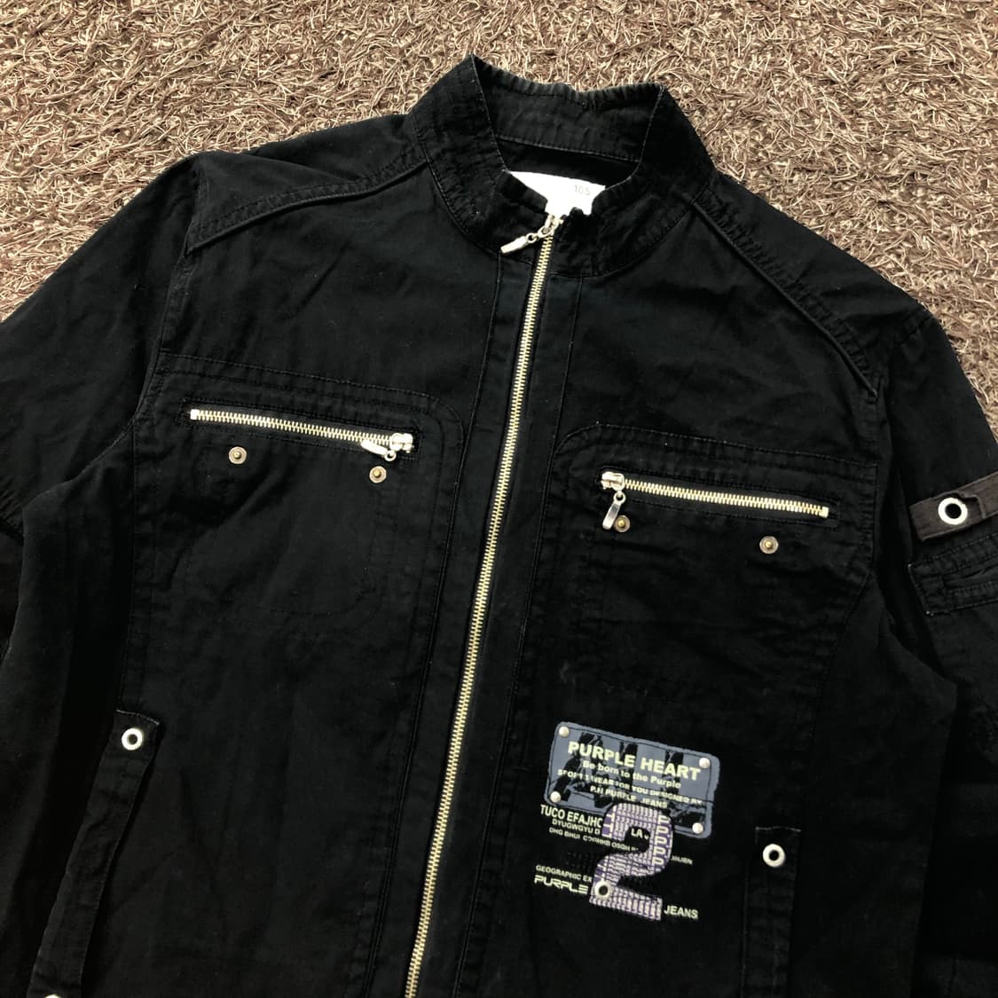 퍼플 하트 빈티지 바이커 집업 자켓 상품이미지2