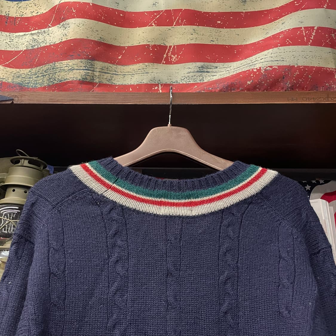 90s 챕스 랄프로렌 브이넥 크리캣 꽈배기 니트 스웨터 N26 상품이미지4