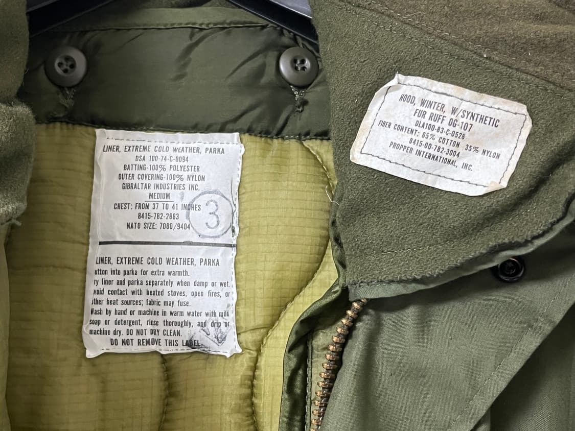 [S] 미군 OG 데드스탁 M65 피쉬테일 개파카 모즈코트 상품이미지8