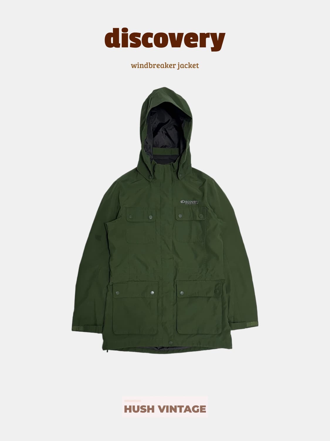 디스커버리 카키 포켓 바람막이 자켓 고프코어 상품이미지1