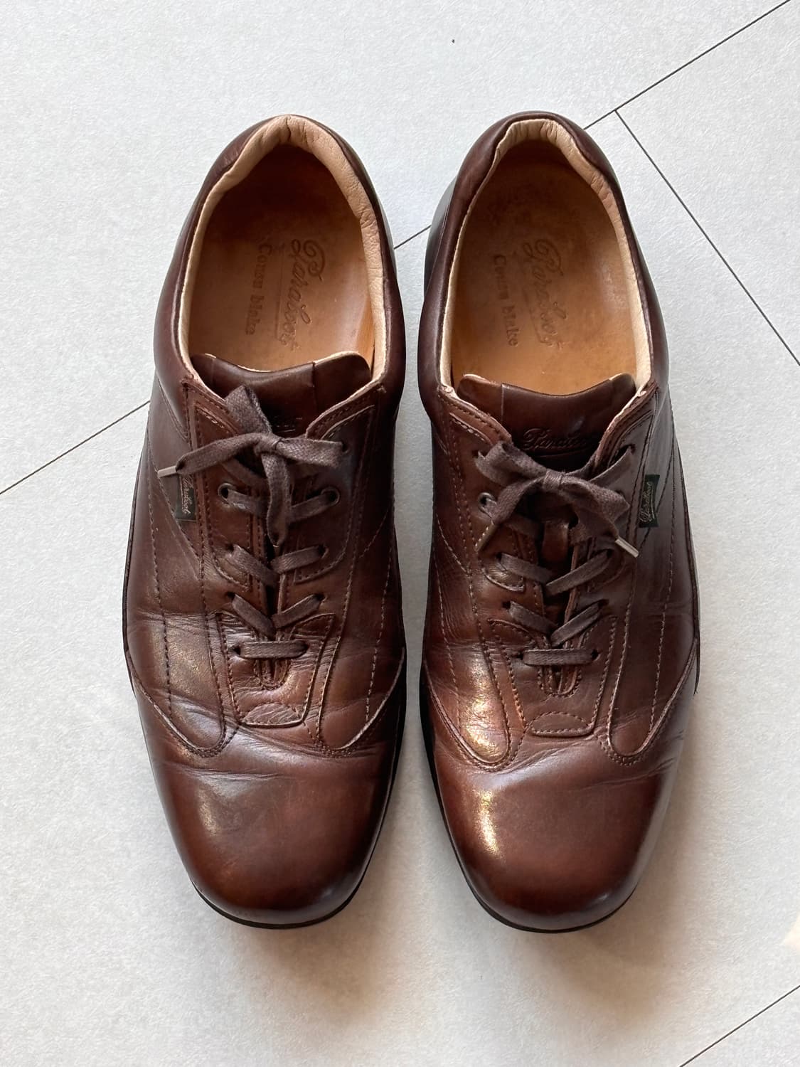 파라부트 UK9 브라운 레더 스니커 - 아메리카컵 무드, 독일군 한 스푼 상품이미지2