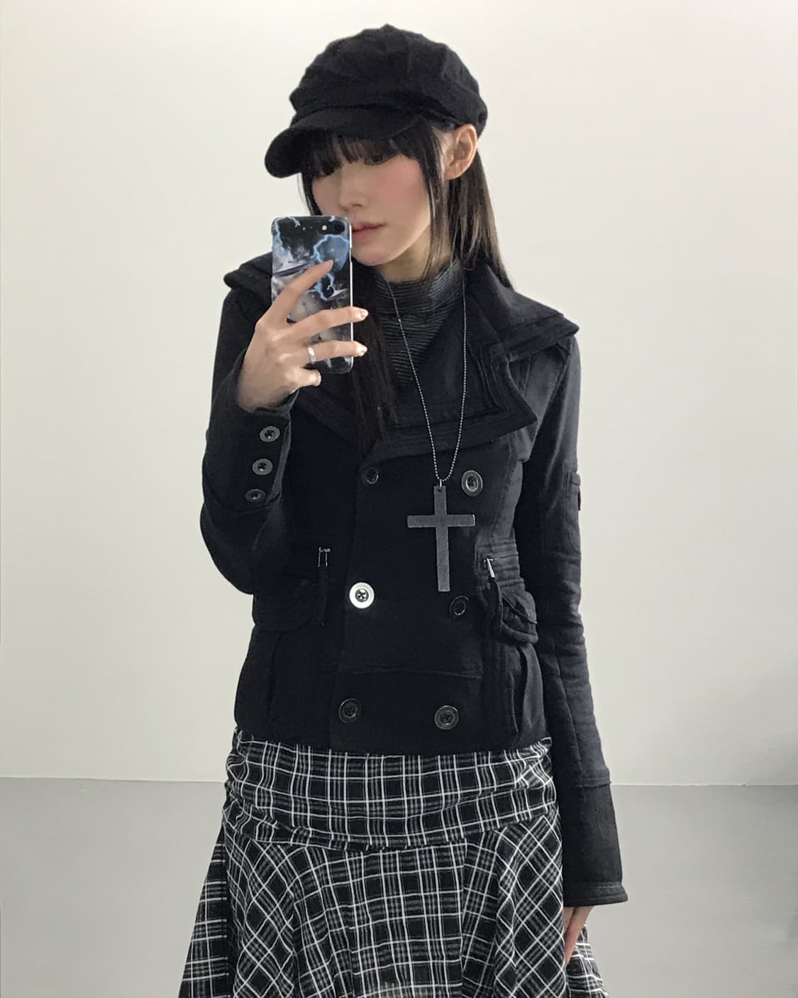 Feather Ayue Double Flap Short Coat 상품이미지3