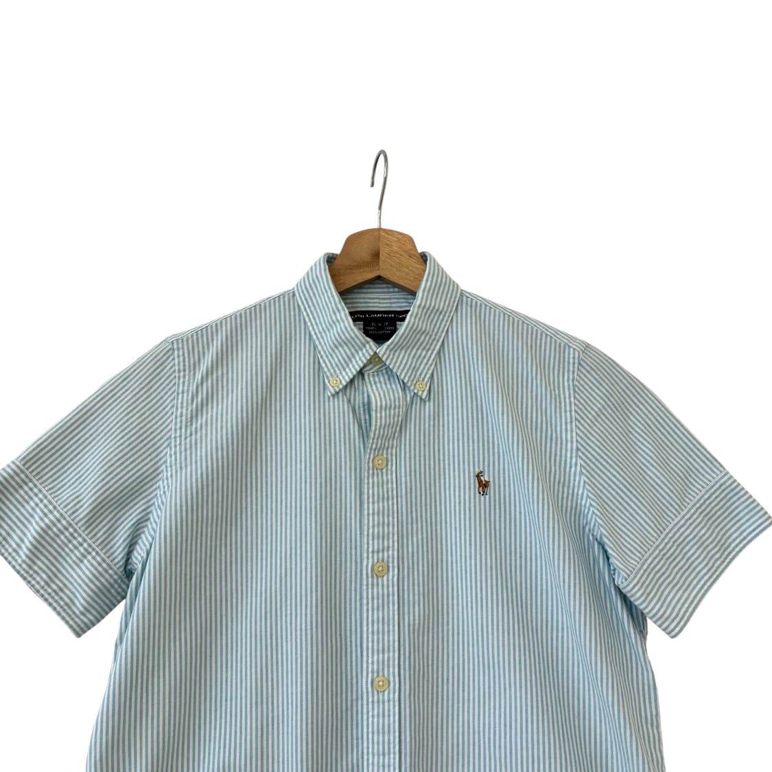 폴로 랄프로렌 스포츠 슬림 핏 스트라이프 반팔 셔츠 M 상품이미지2