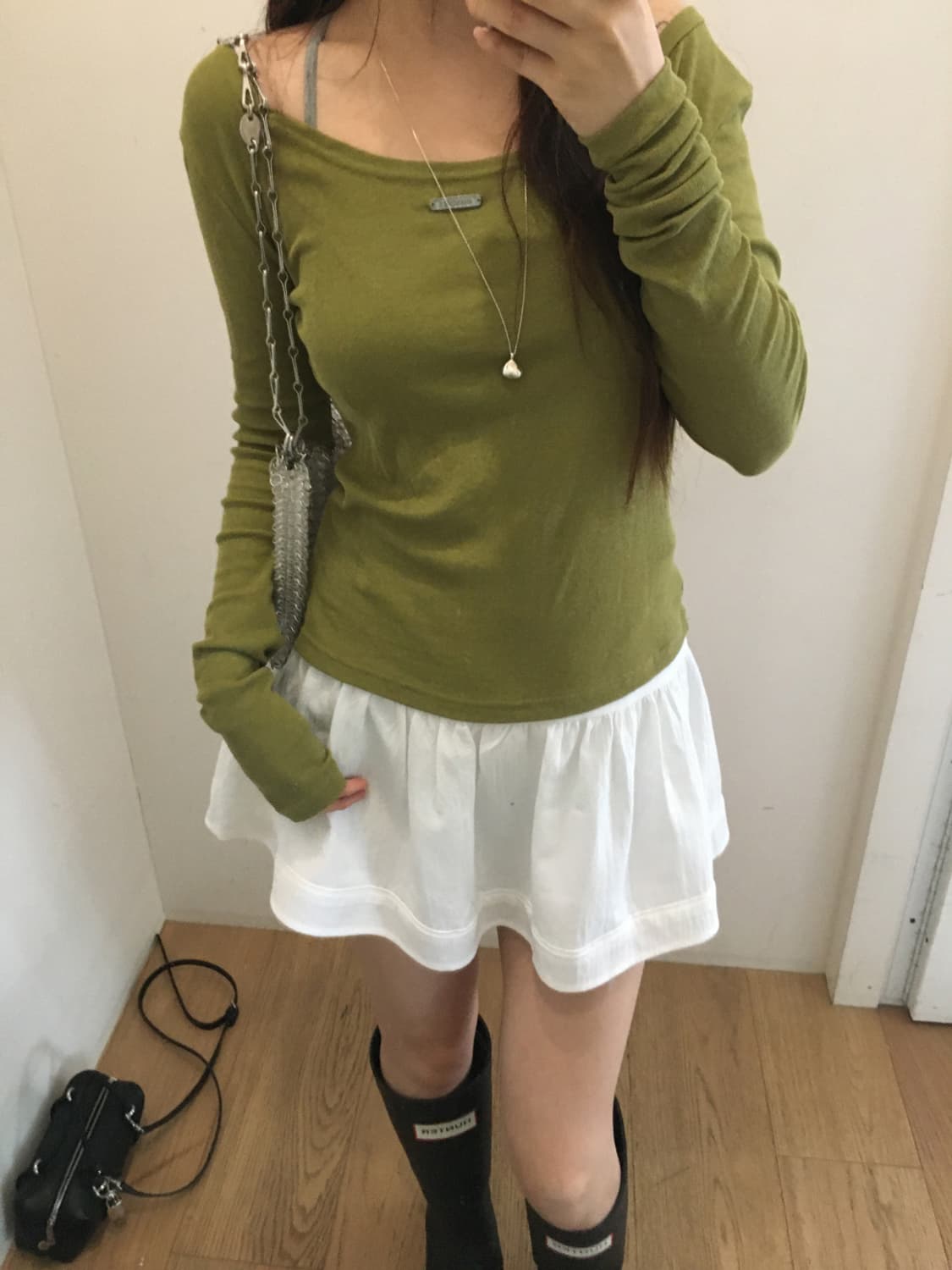 아워캐비넷 turn 2way tee 올리브색 상품이미지2