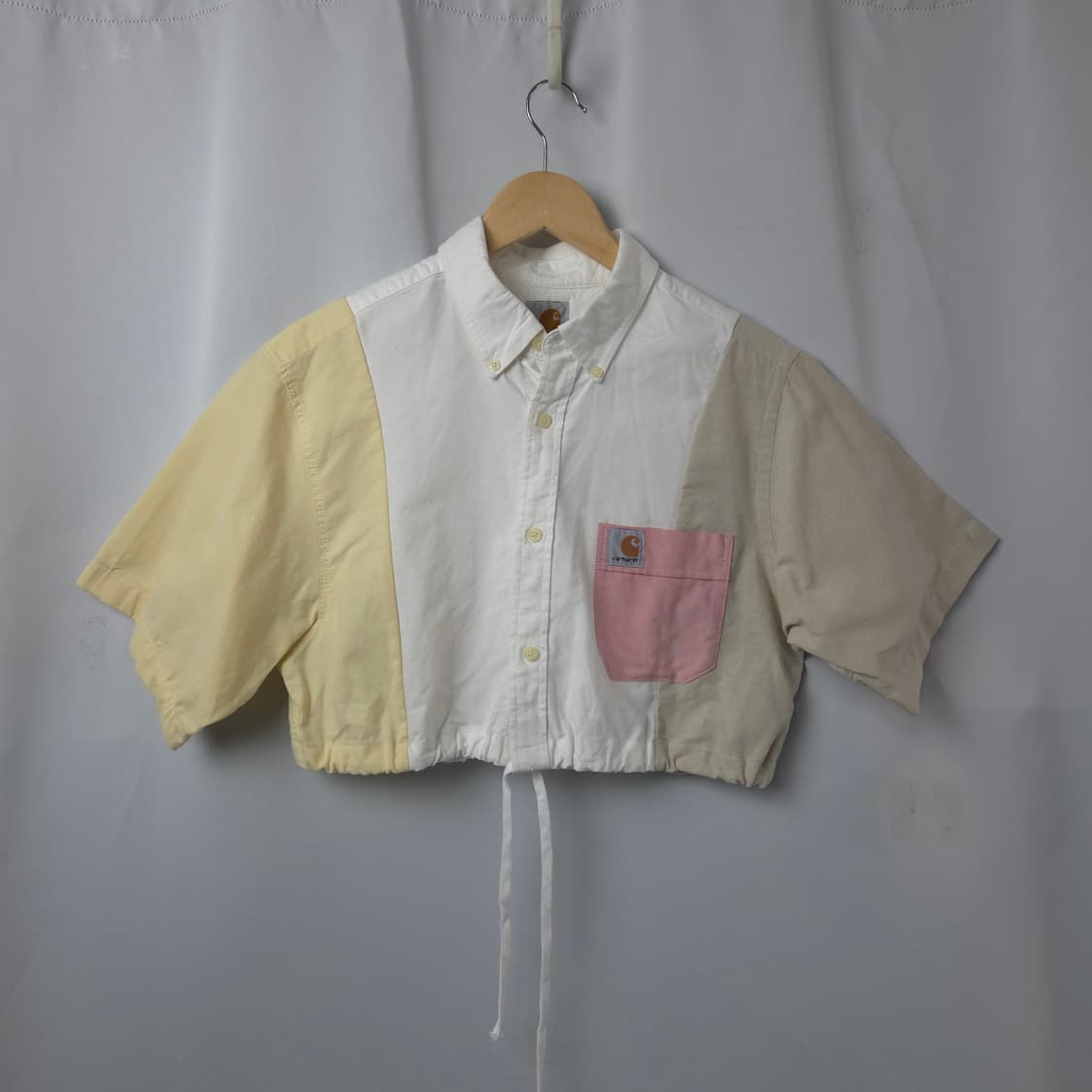여S 칼하트 리폼 패치워크 크롭 셔츠 상품이미지1
