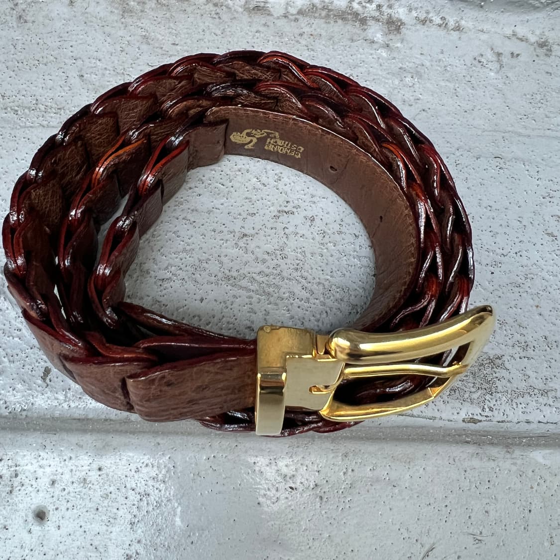 타조가죽 위빙 벨트 상품이미지3