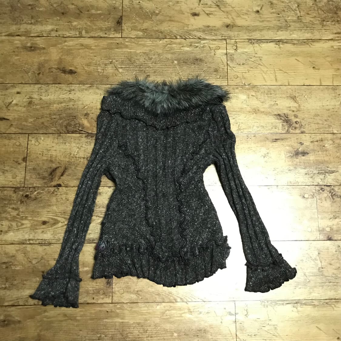 (착샷o) 빈티지 그런지페어리 모리 히피 퍼가디건 상품이미지4