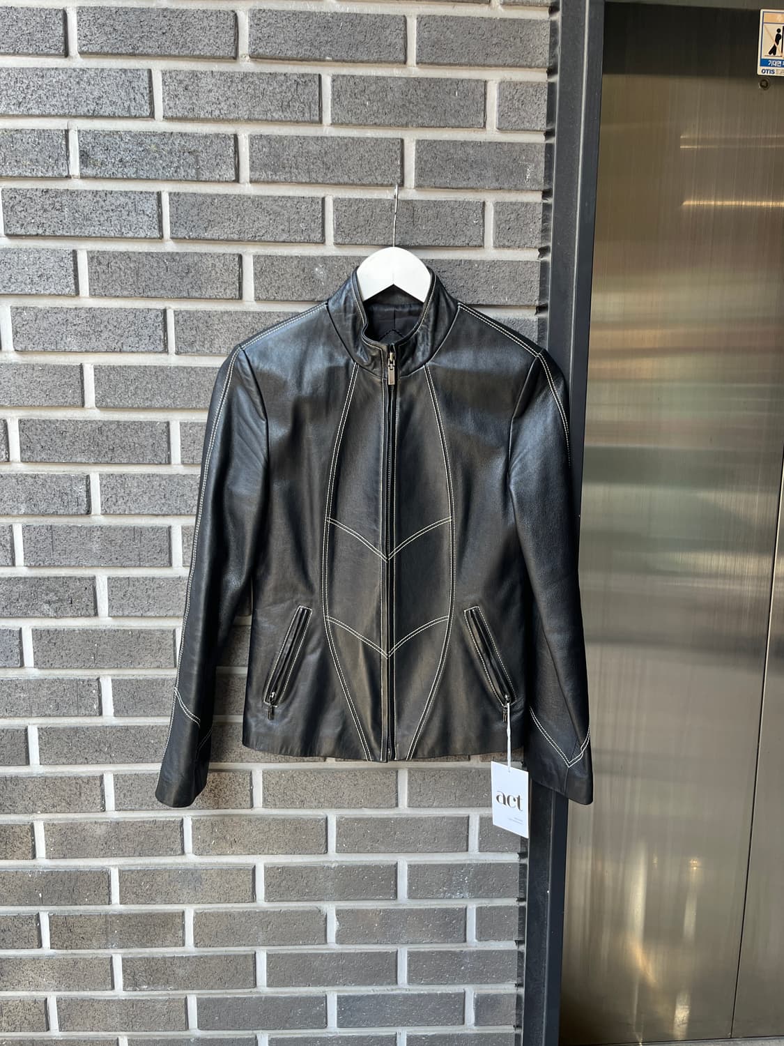 Pierre Cardin 피에르가르뎅 스티치 양가죽자켓 상품이미지1