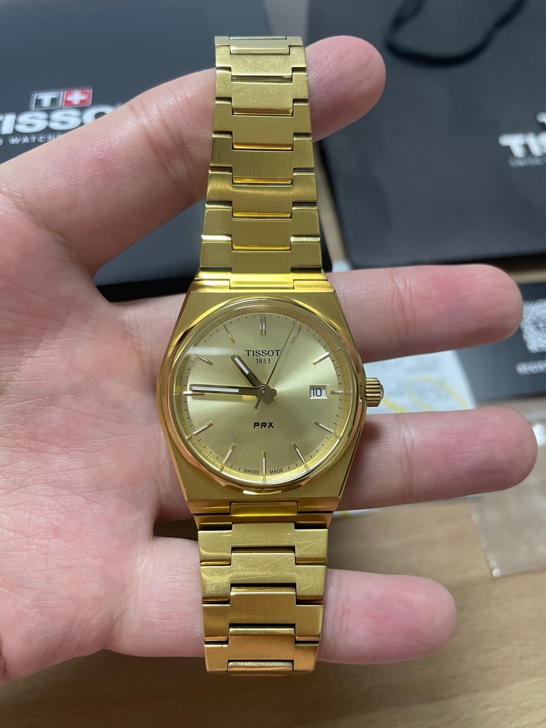 티쏘 PRX 35mm 쿼츠 골드 상품이미지4