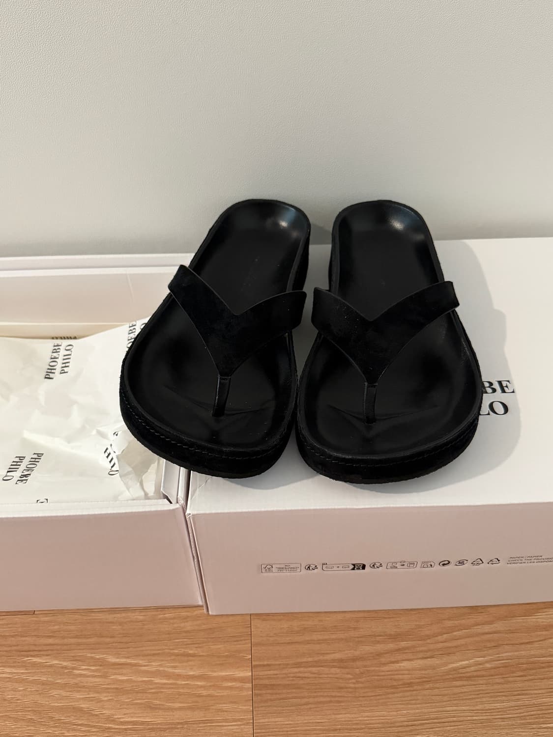 피비파일로 블랙 스웨이드 플리플랍 상품이미지6