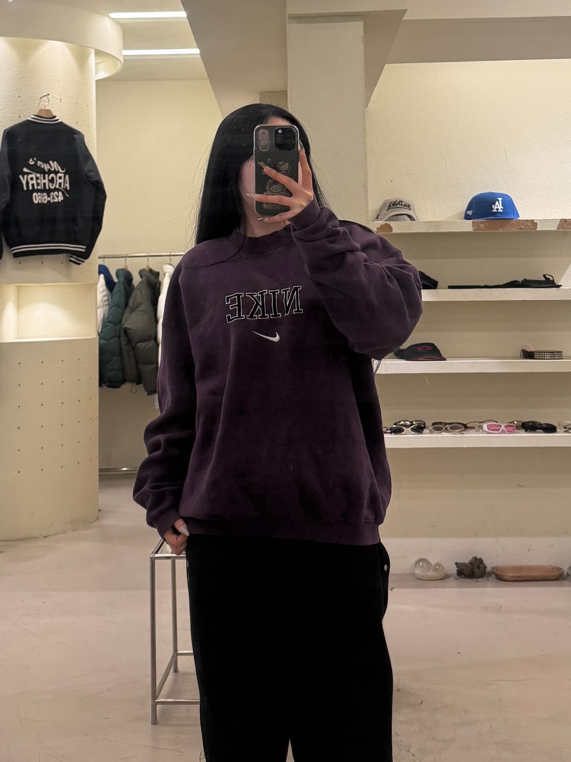 나이키 빅로고 스우시 크루넥 퍼플 U816 상품이미지1