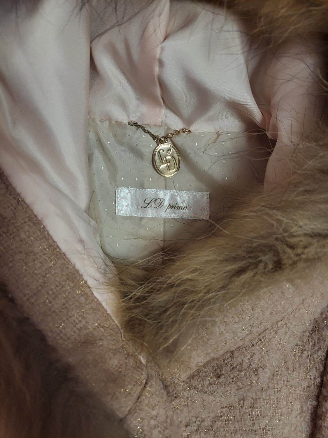 급처새상품!LD prime 핑크 리본포켓 트위드퍼후드코트자켓 리즈리사st 상품이미지3