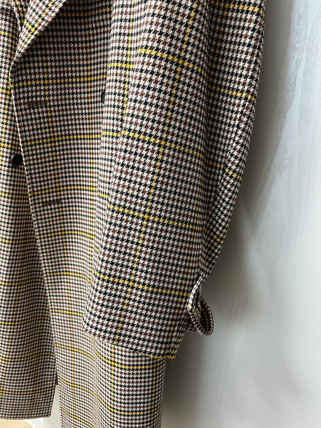 ZIO SONGZIO 체크 더블 롱 코트 새상품 105 판매합니다 상품이미지5