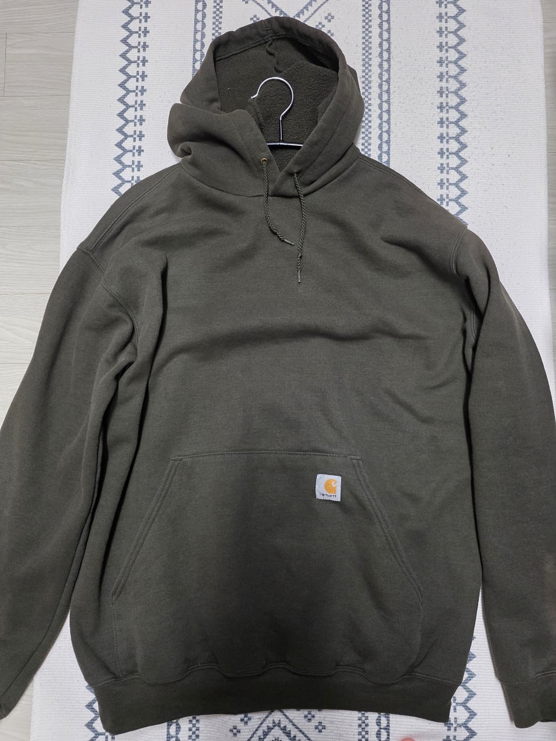 칼하트 K121 미드웨이트 후드티 올리브 상품이미지1