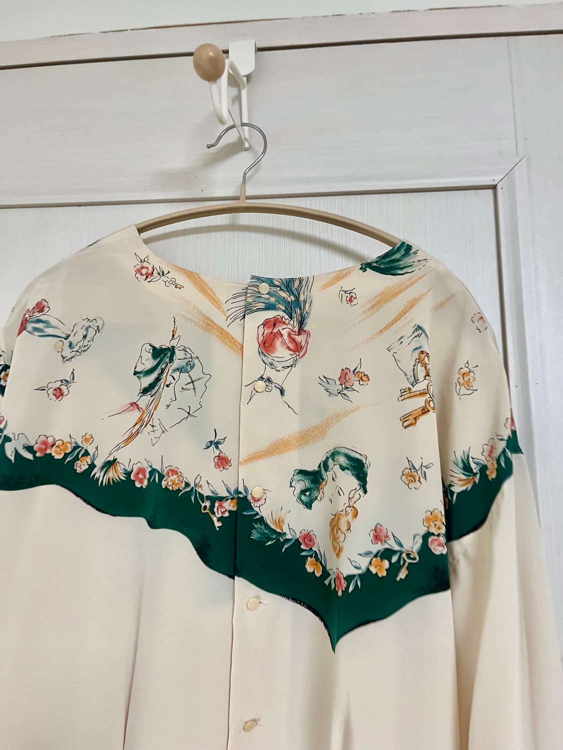 아이보리 빈티지 패턴 블라우스 상품이미지4