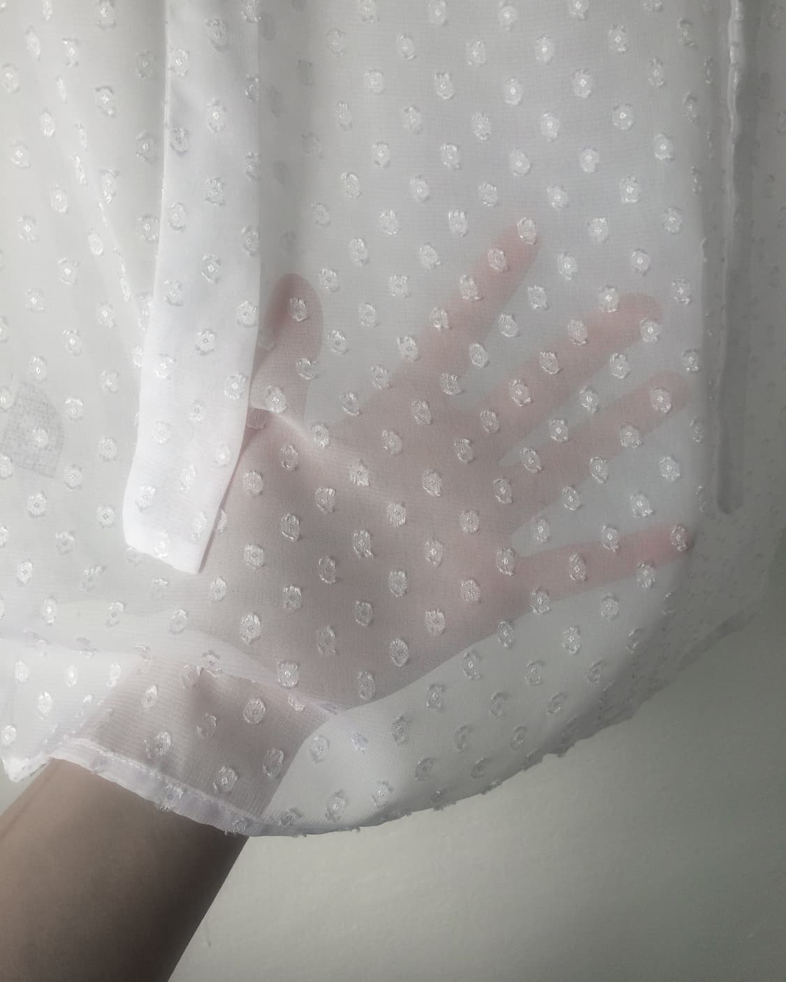 Dot pattern tied see through blouse 상품이미지5