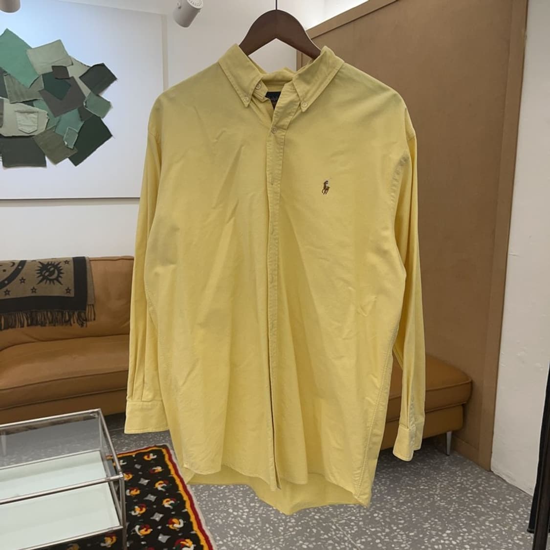 폴로 랄프로렌 빈티지 옥스포드 레몬 옐로우 셔츠 L C06765 상품이미지3