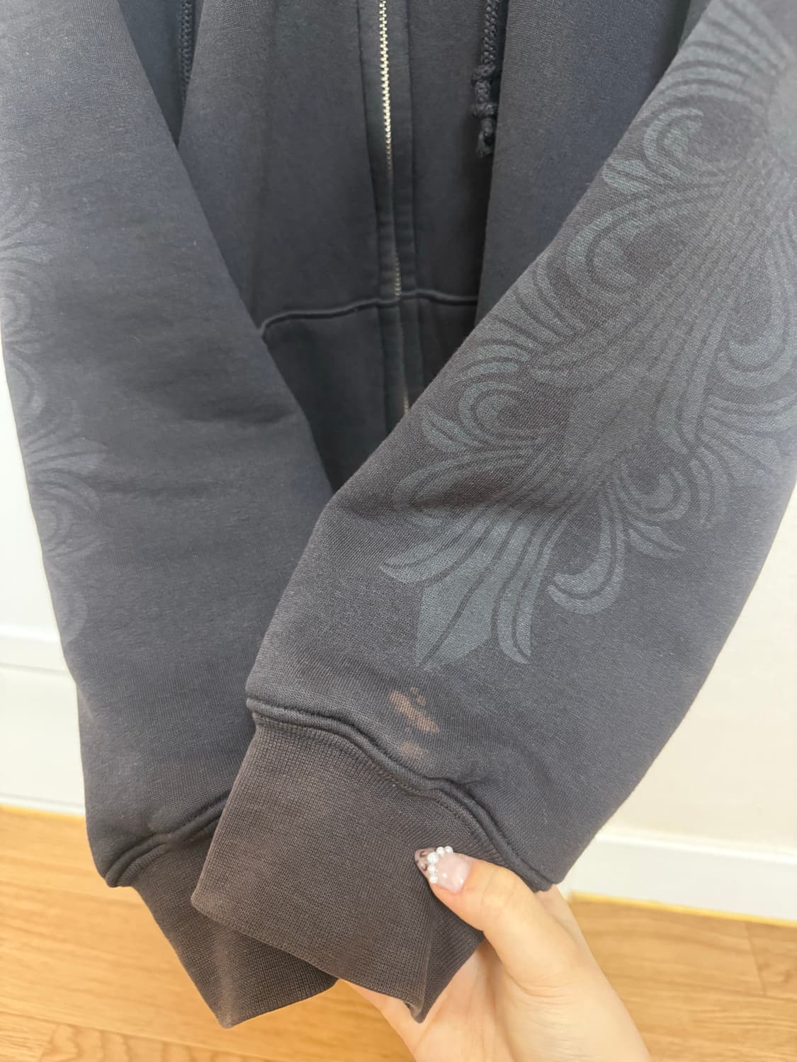 크롬하츠 레드 스크롤 플로럴 후드집업M 상품이미지7