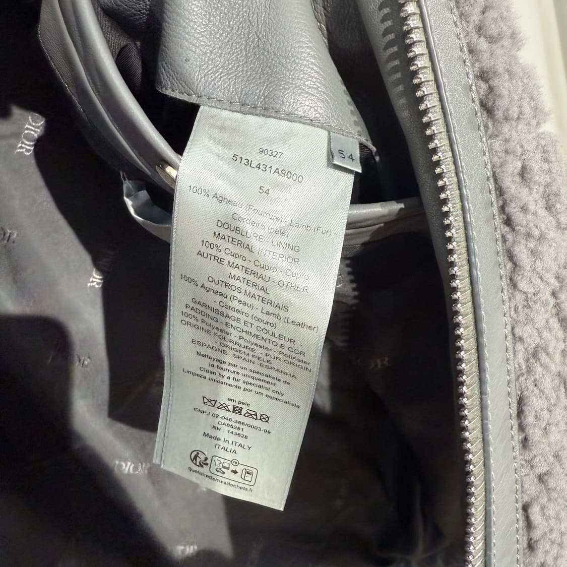 [정품] 디올 까나쥬 시어링 무스탕 봄버 자켓 54사이즈 상품이미지9