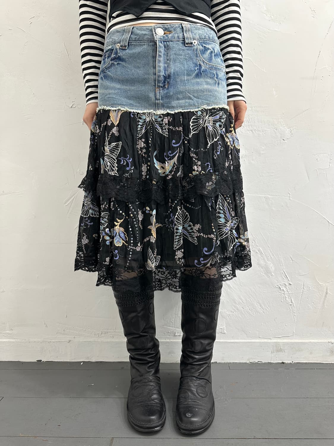 hippie denim skirt 상품이미지3