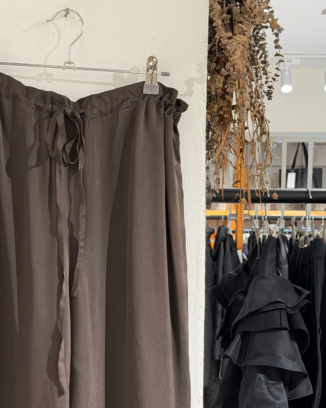 구찌 브라운 실크 와이드 팬츠 상품이미지4