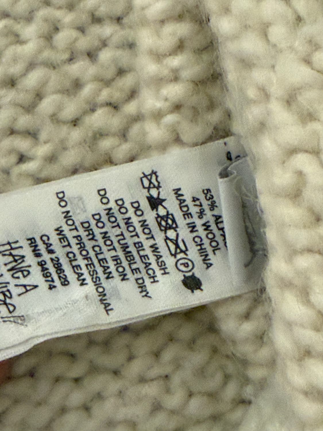 [XL] 스투시 청키 니트 후드 집업 아이보리 상품이미지4