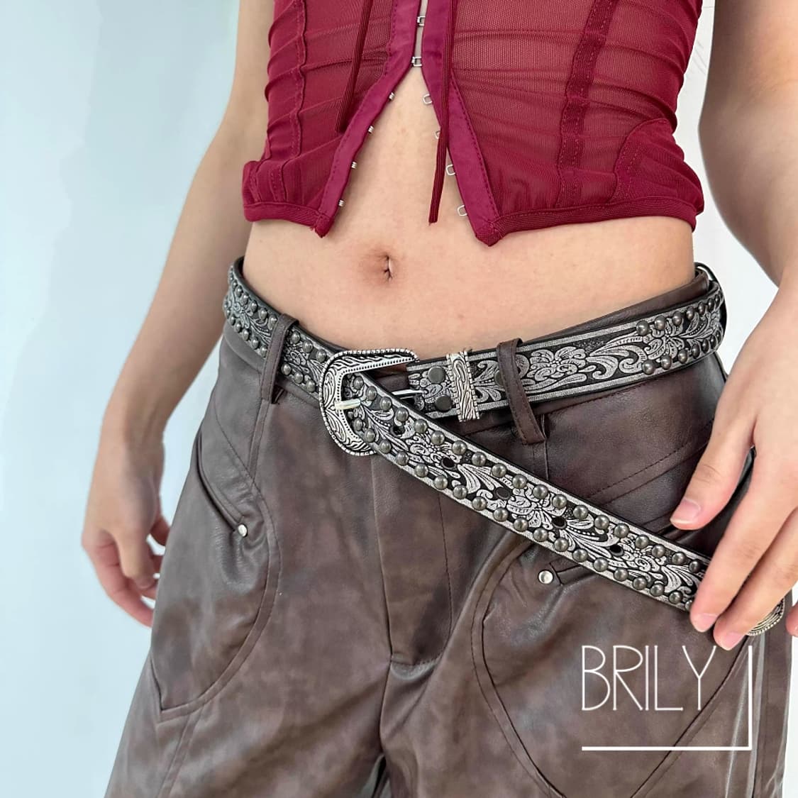 [Unisex] BIN2 엔틱 에스닉 클래식 웨스턴 가죽 벨트 상품이미지8