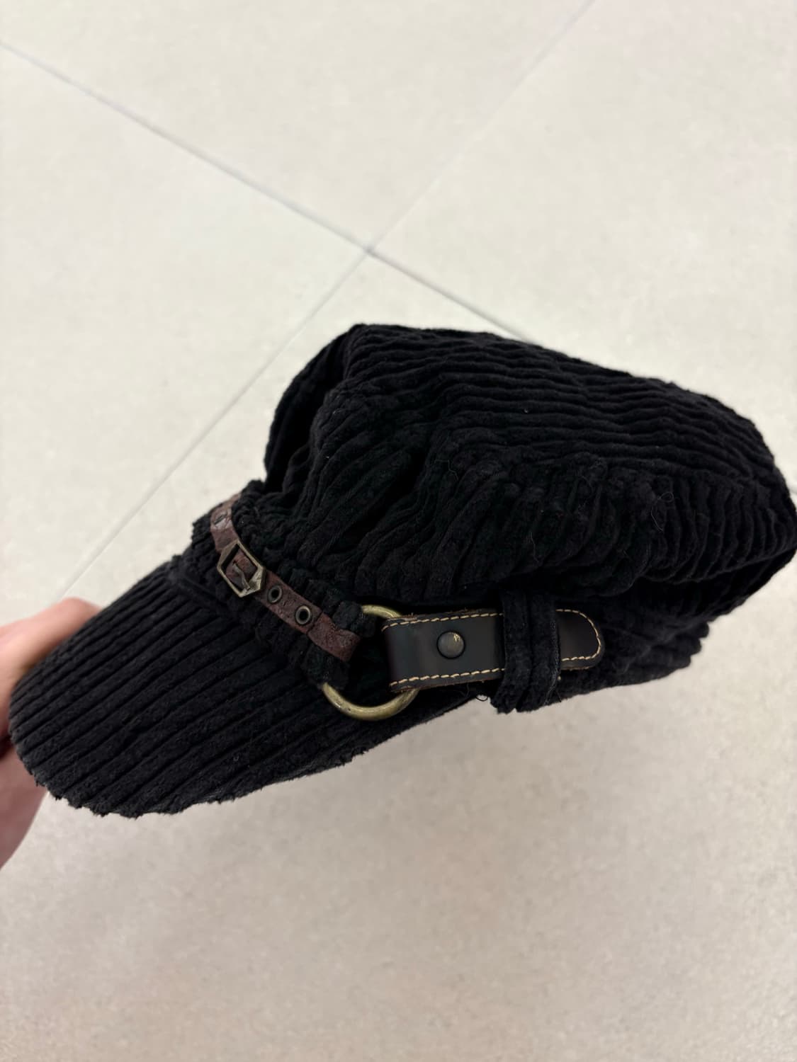 코듀로이 벨트 헌팅캡 상품이미지2