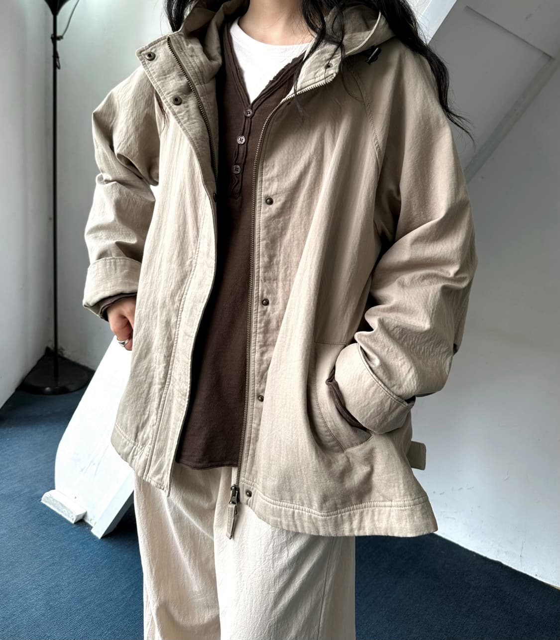 Natural cotton mid mods coat 상품이미지6