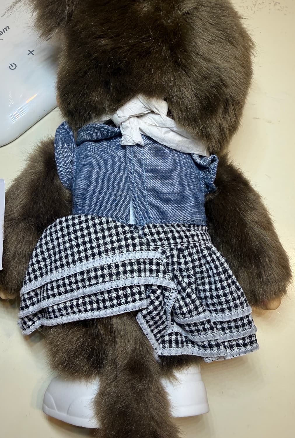 (무료배송)몬치치 양갈래 데님 체크 원피스 M 새제품 상품이미지2