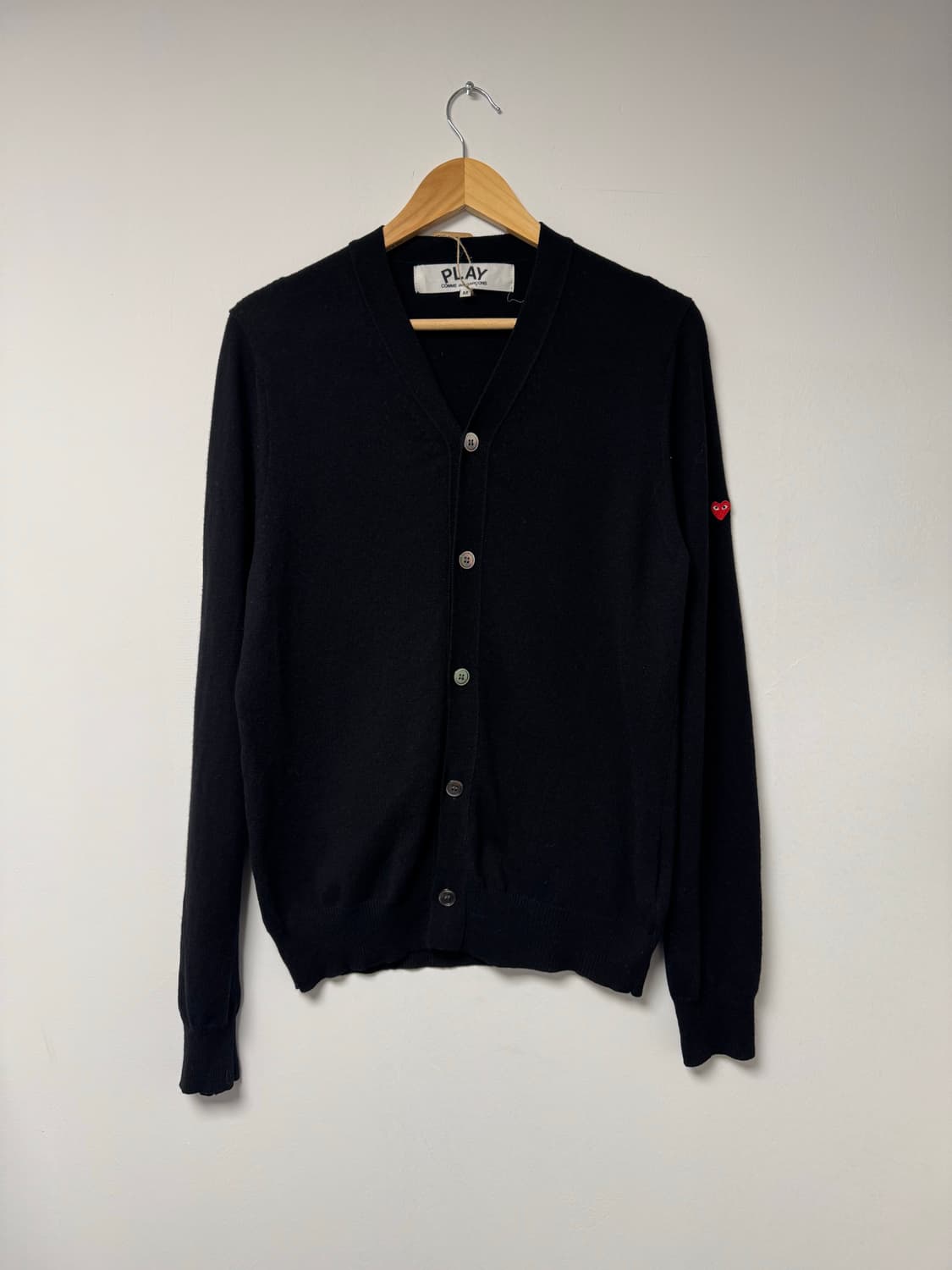 comme de garcons 꼼데가르송 미니 하트 와펜 블랙 가디건 M 상품이미지1