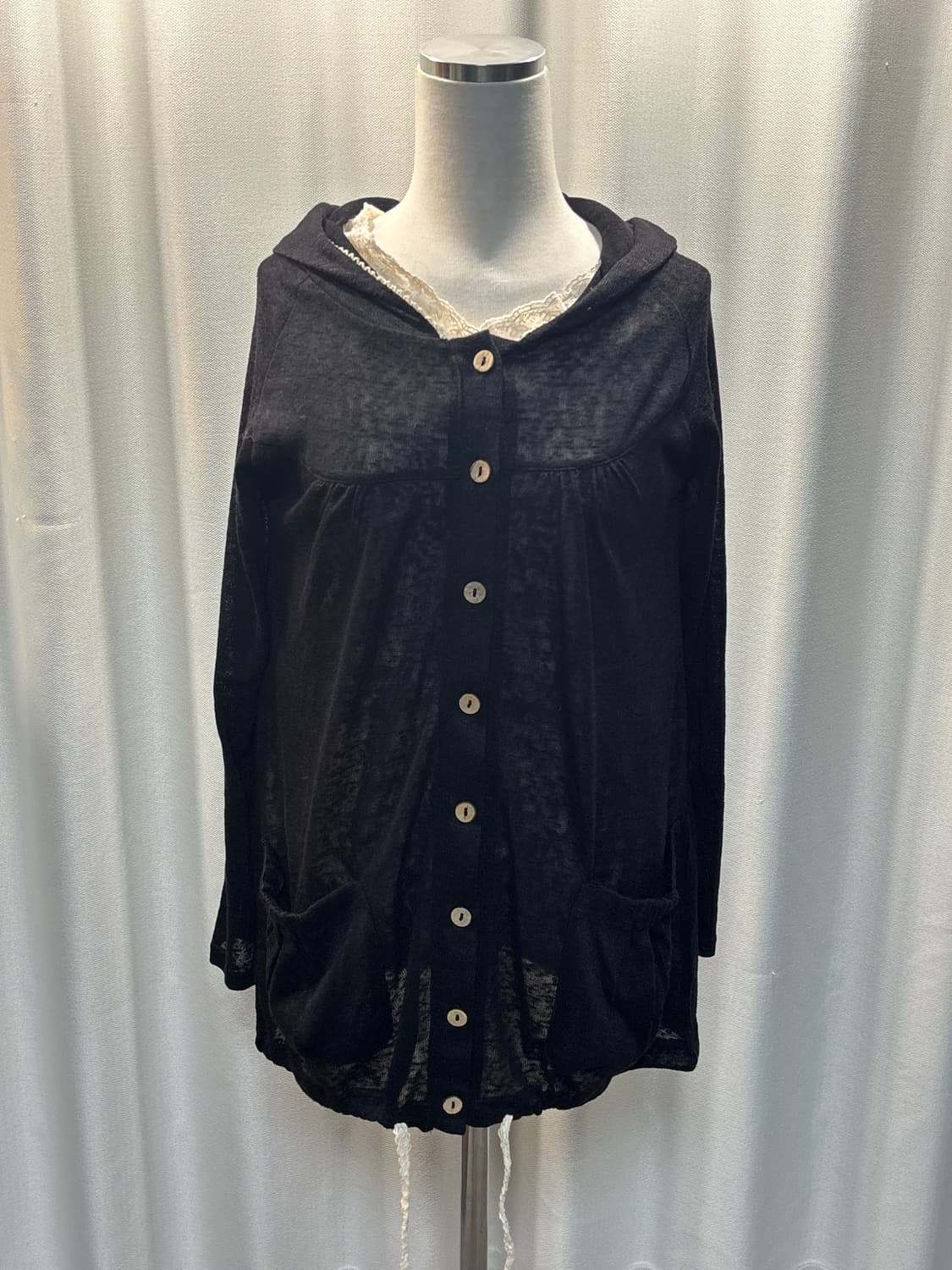 모리걸st 시스루 후드 가디건 상품이미지1