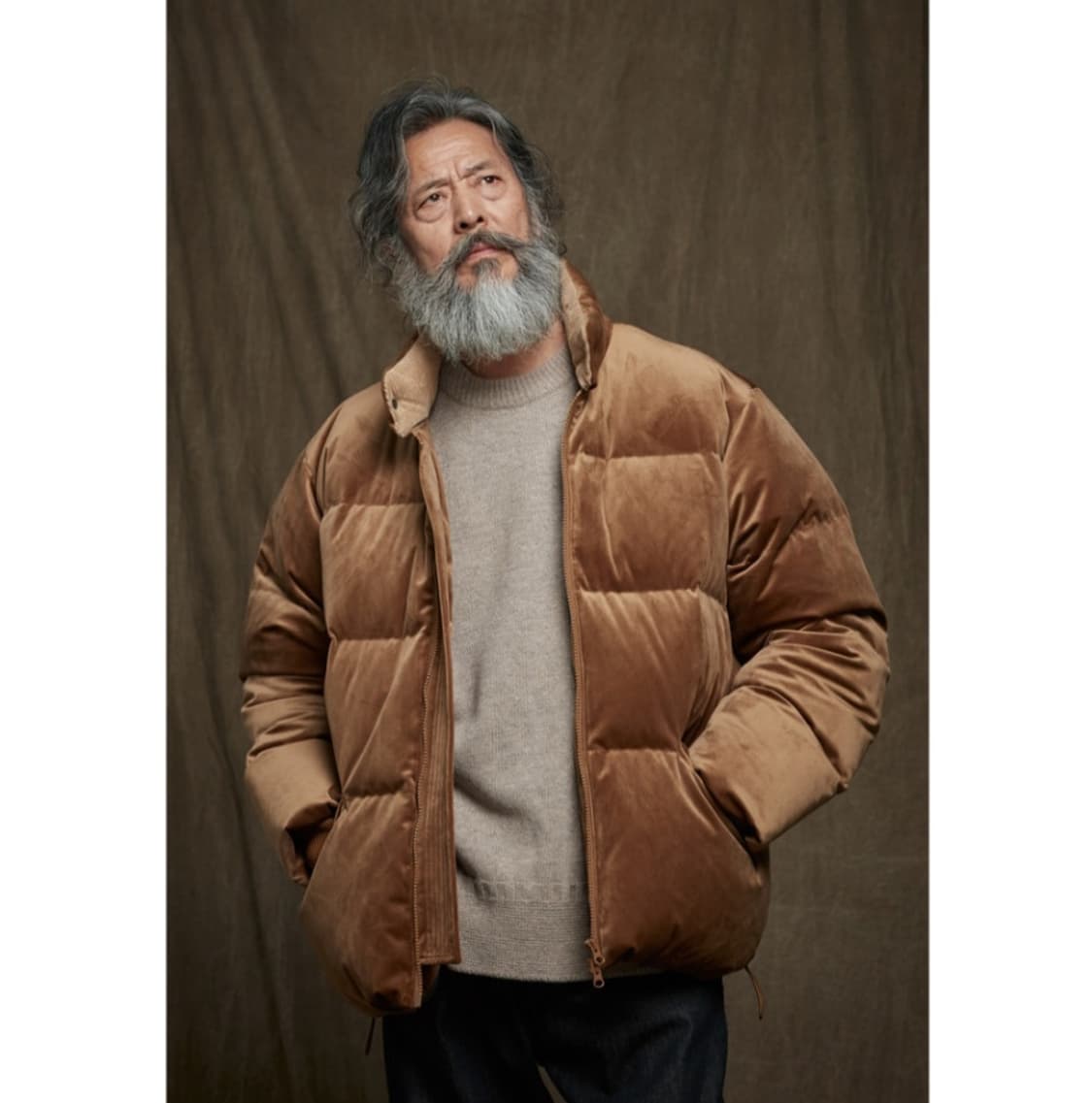 프리즘웍스 벨벳 덕다운 패딩 브라운 상품이미지3