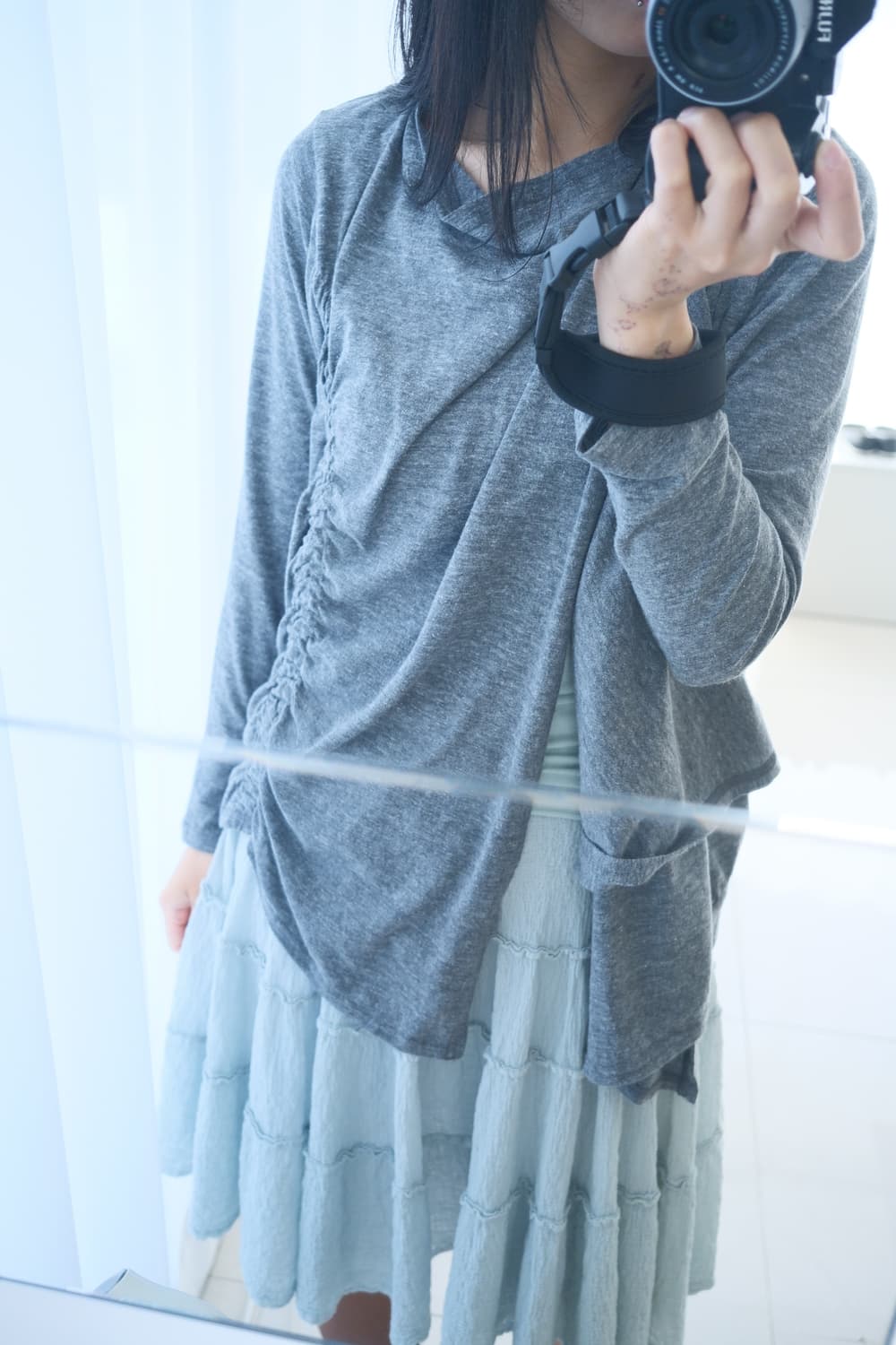 Shirring drape cardigan 상품이미지3