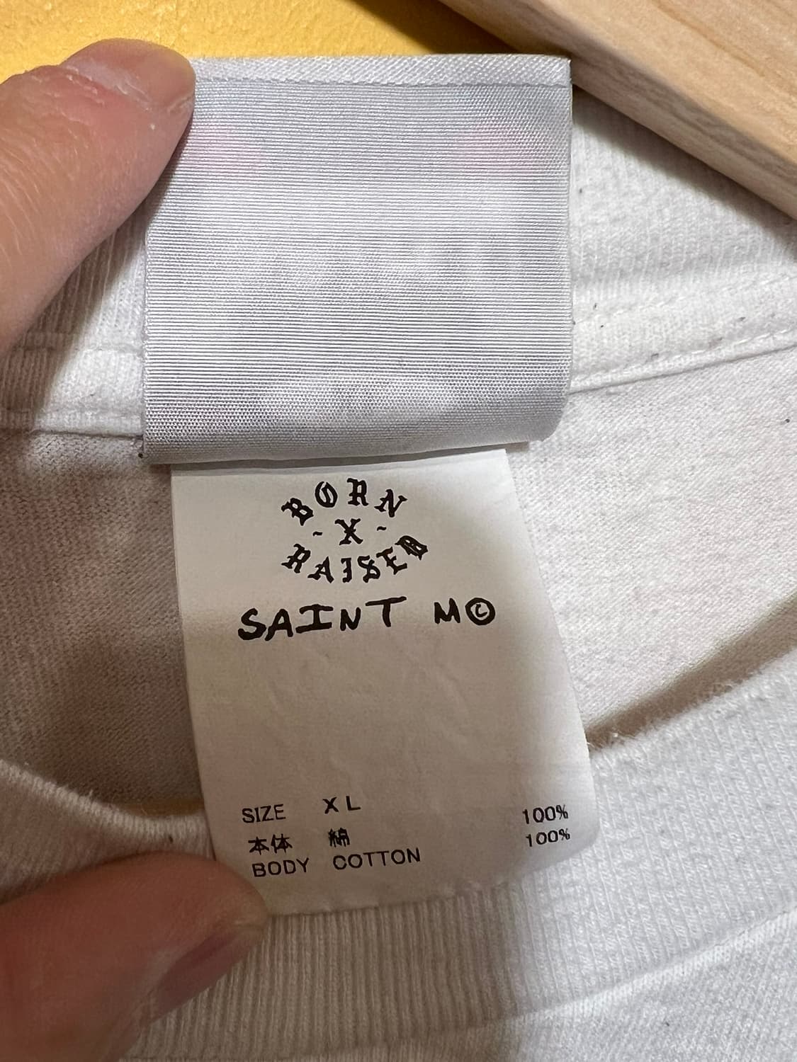 [XL] 세인트 마이클 x 본앤레이즈드 본 세인트 롱슬리브 티셔츠 화이트 상품이미지7