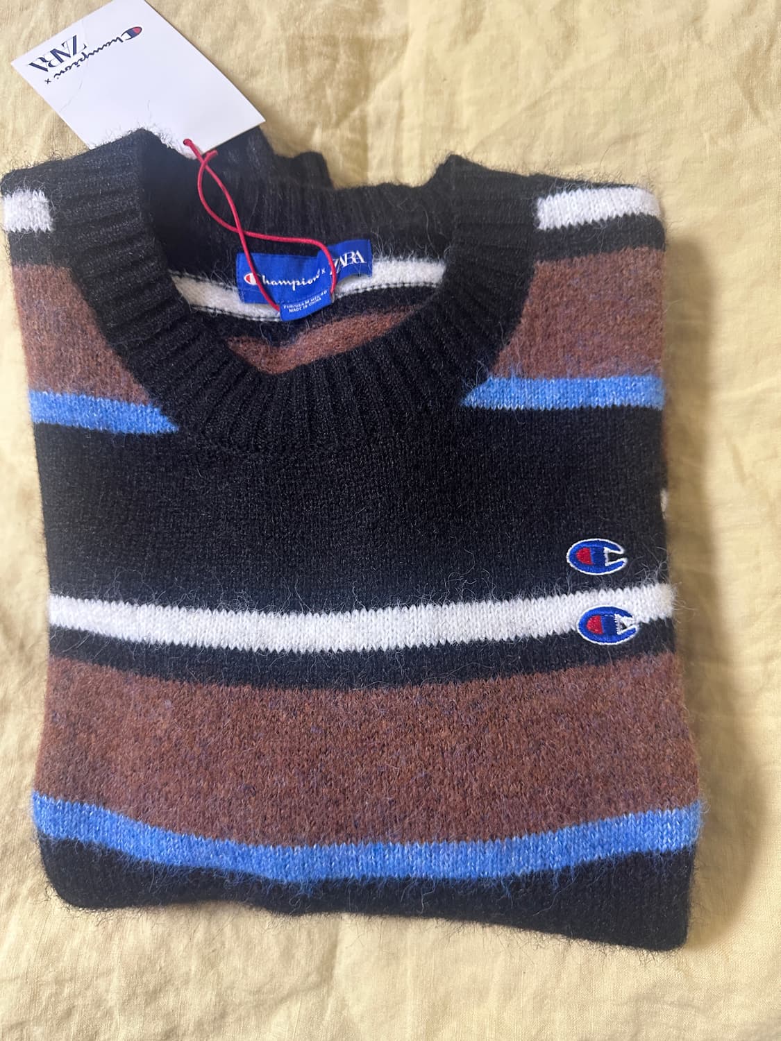 챔피온 X 자라 스트라이프 패치 스웨터 M 상품이미지3