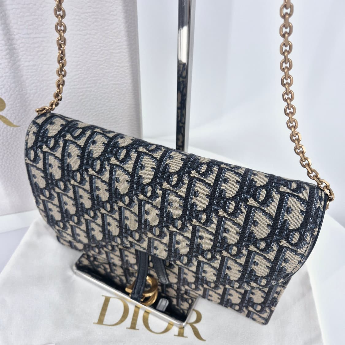 디올 오블리크 새들 체인 크로스백 (S5620CTZQ) 상품이미지5