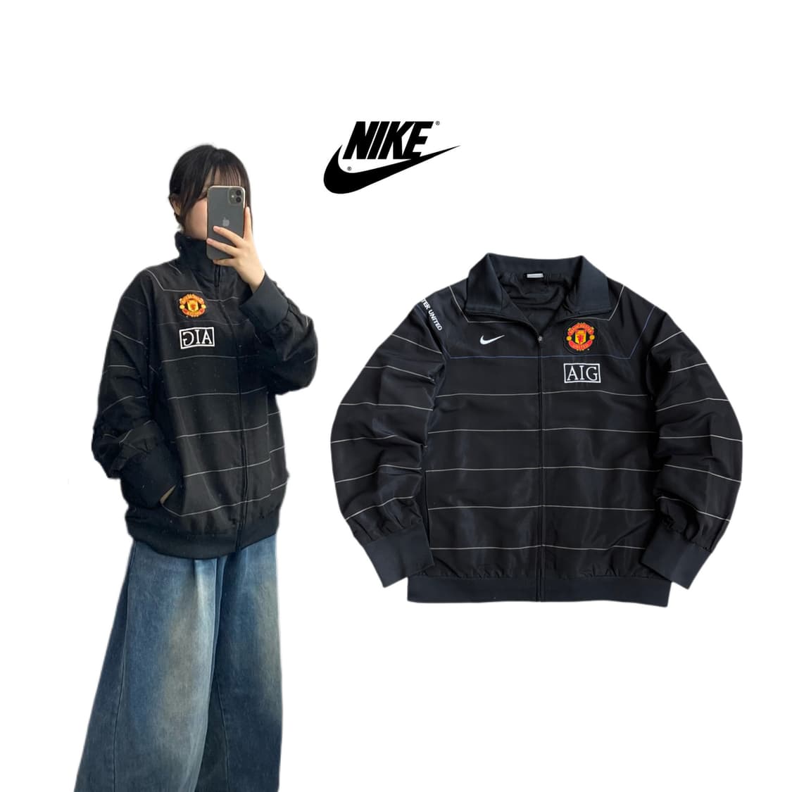나이키 맨유 00s 08-09 맨체스터유나이티드 우븐 트랙탑 자켓 상품이미지1