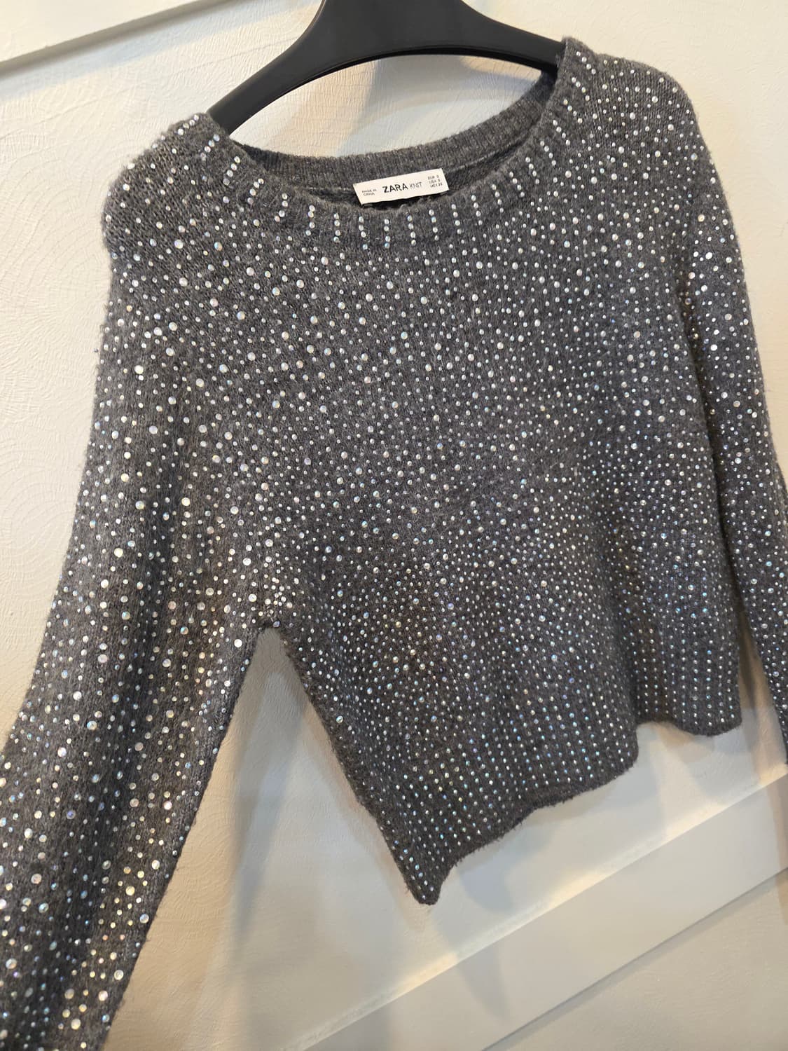 자라 그레이니트 스웨터 큐빅 장식 S사이즈 상품이미지5