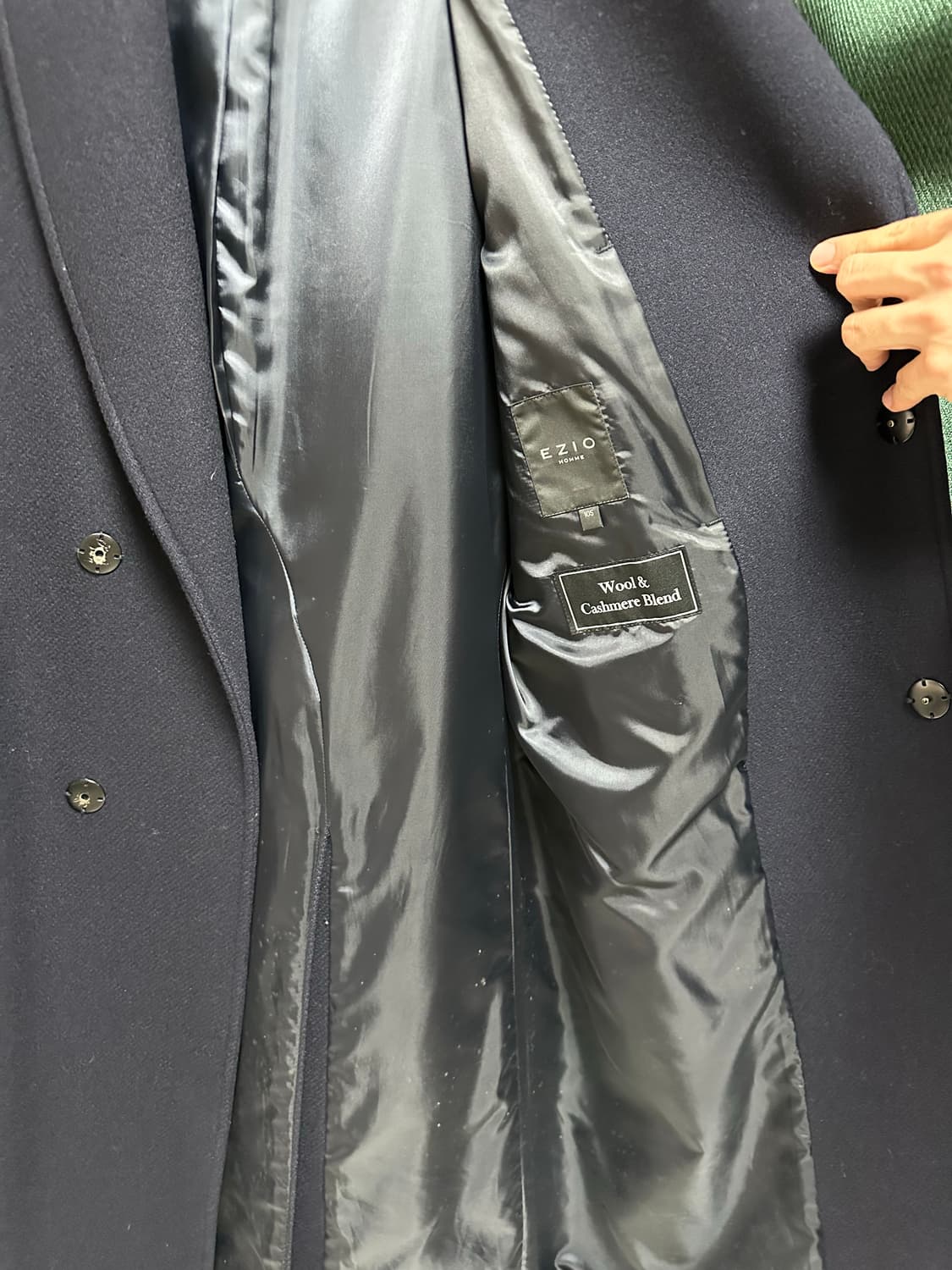 ezio 네이비 롱코트 상품이미지2