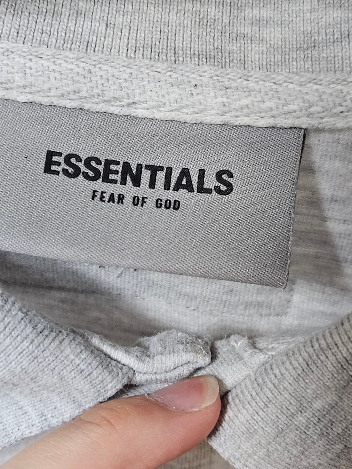에센셜 Fear of God 로고 폴로 티셔츠 그레이 L사이즈 상품이미지6