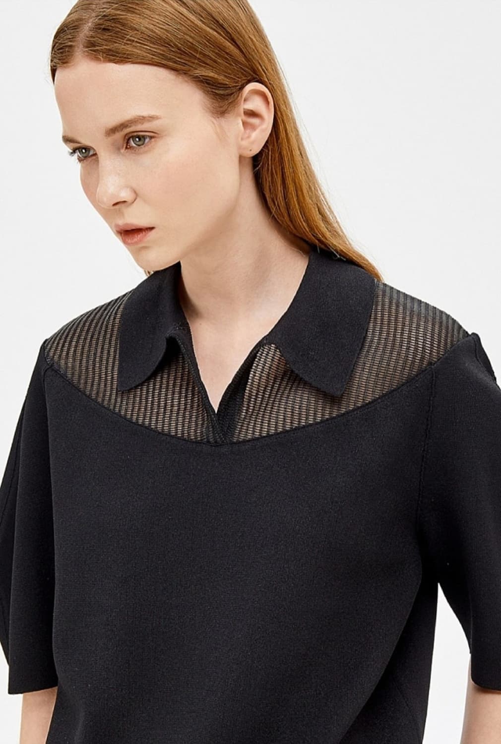 시스템 시스루 블록 니트 탑 프리사이즈 상품이미지1