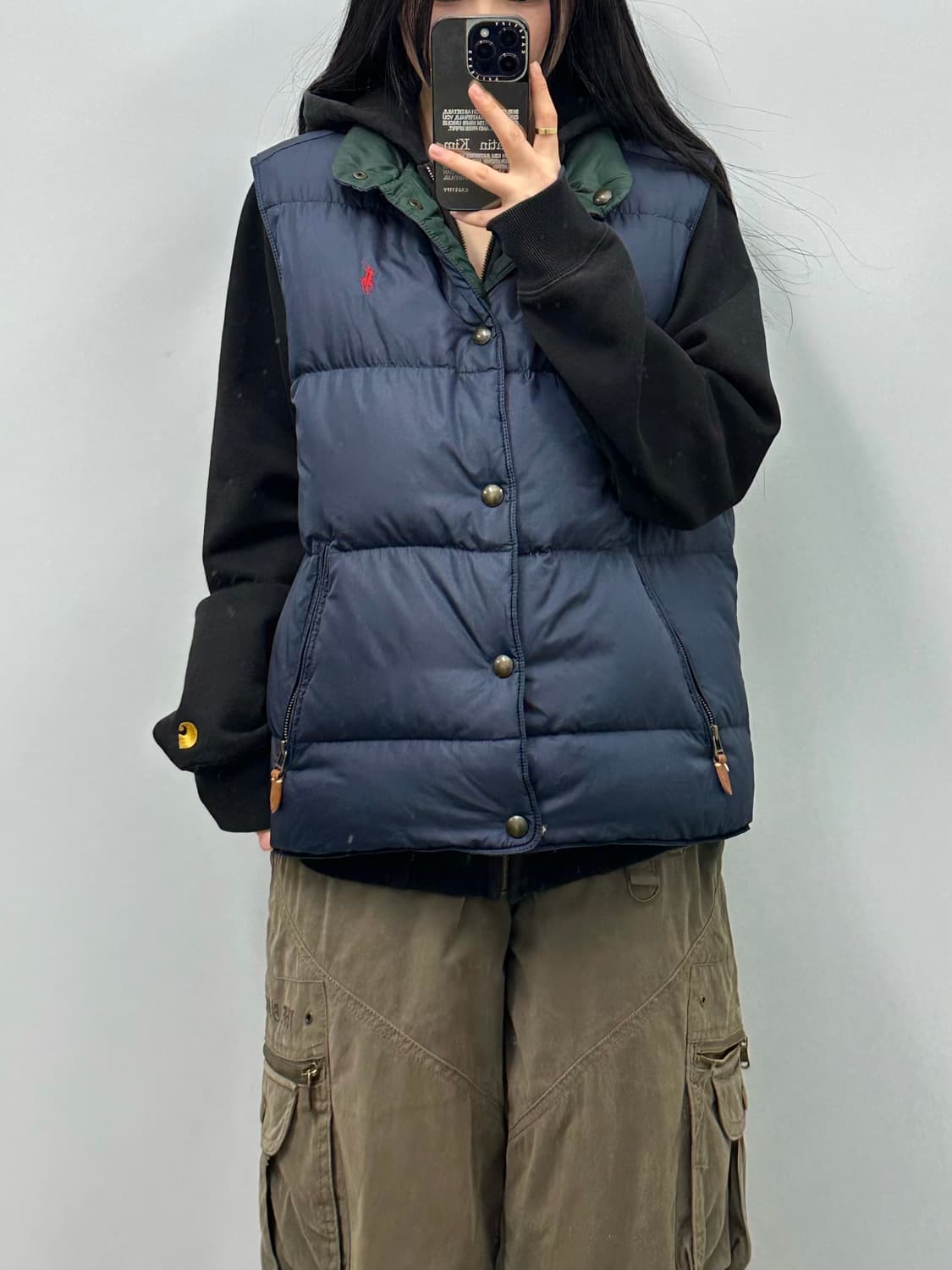 폴로 랄프로렌 네이비 카키 리버시블 조끼 패딩 상품이미지2