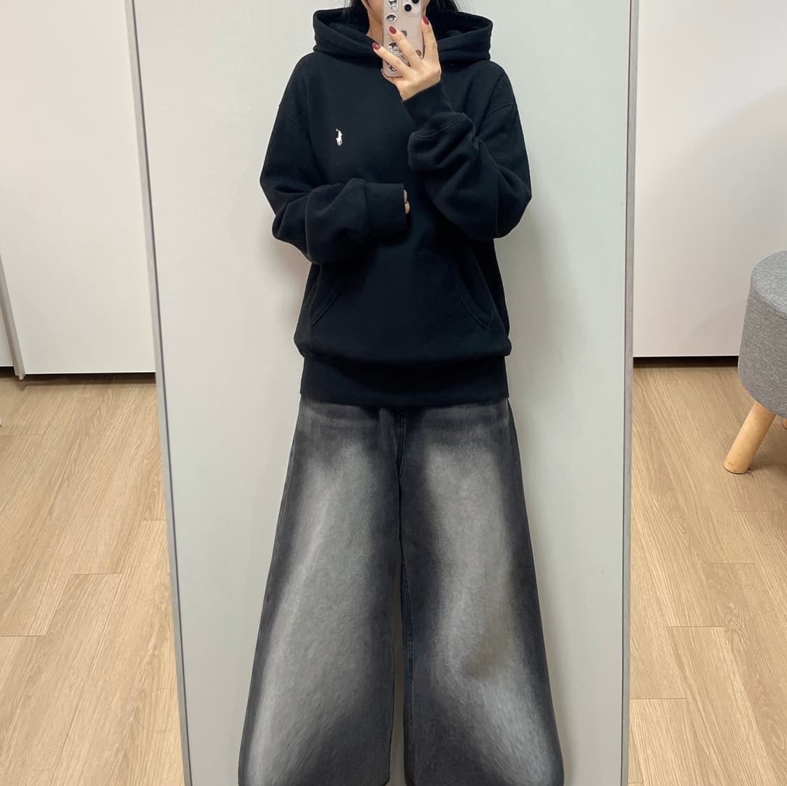 폴로 랄프로렌 신형 화이트 포니 블랙 후드티 상품이미지1